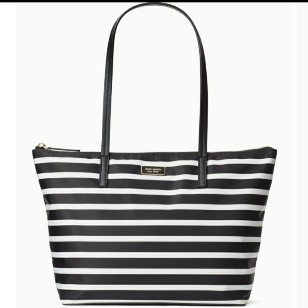 Kate Spade Hayden Sailing Stripe Zip Top tote NWOT